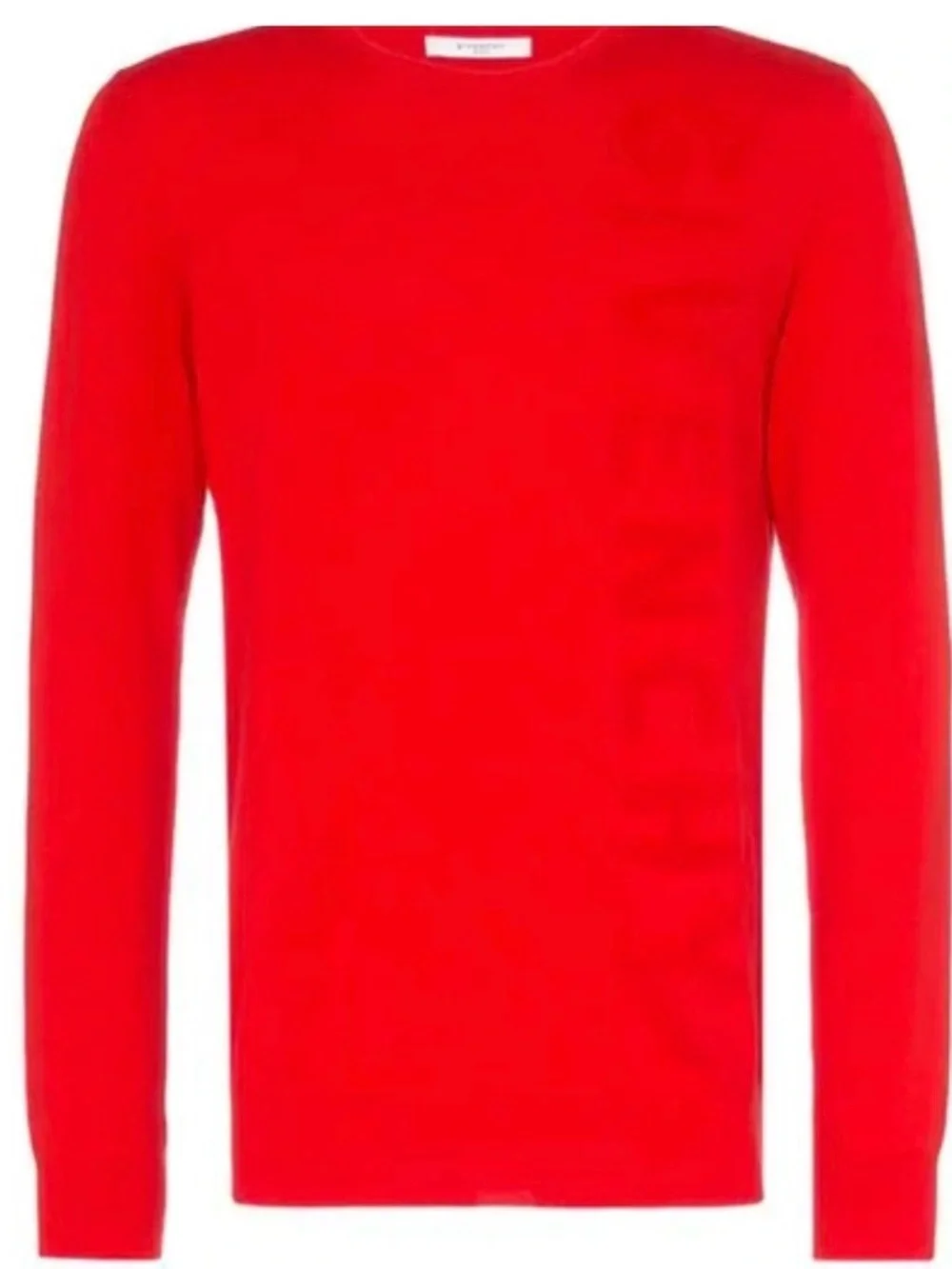 Givenchy Red Crewneck Sweater with Vertical Logo, Sz XL